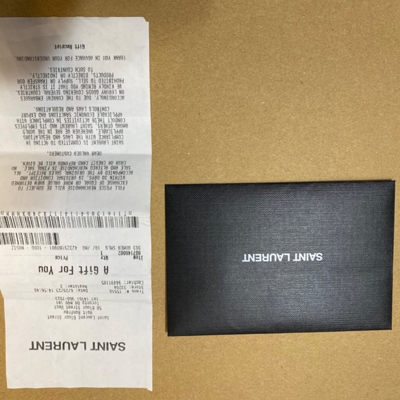 NEW! NWT Saint Laurent YSL Monogram Matelassé Leather Card Case Black Nero - Picture 5 of 6